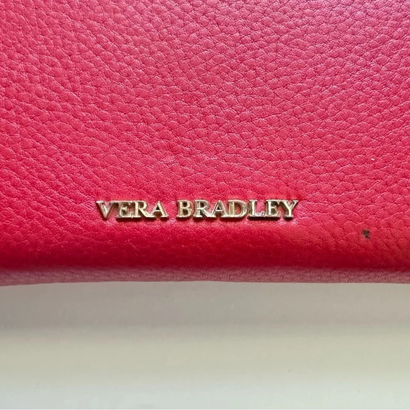 Vera Bradley Red Leather Zip Wallet - Picture 3 of 10